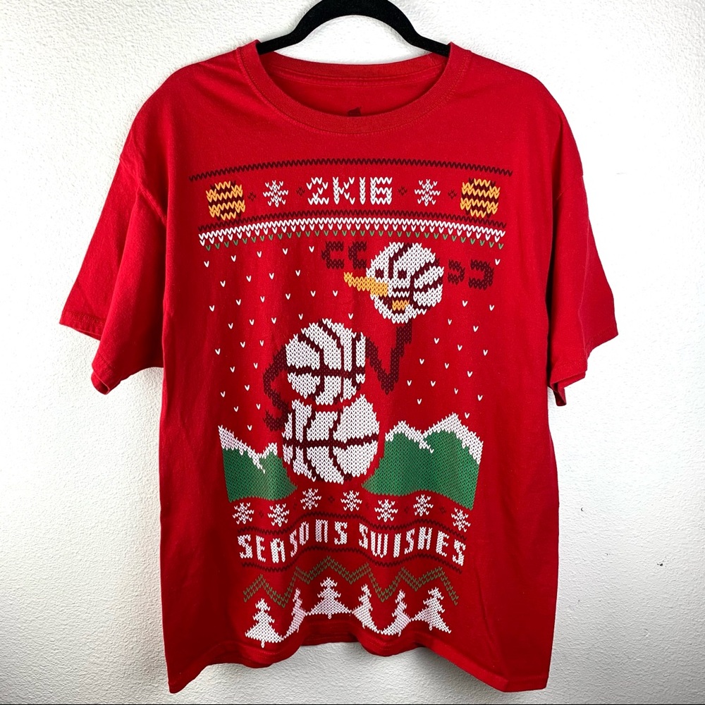 Christmas T-shirt basketball 2k16 snowman green men’s XL womens 2016 vintage tee